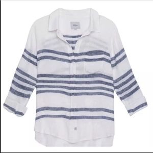 Rails XS stripped button down top